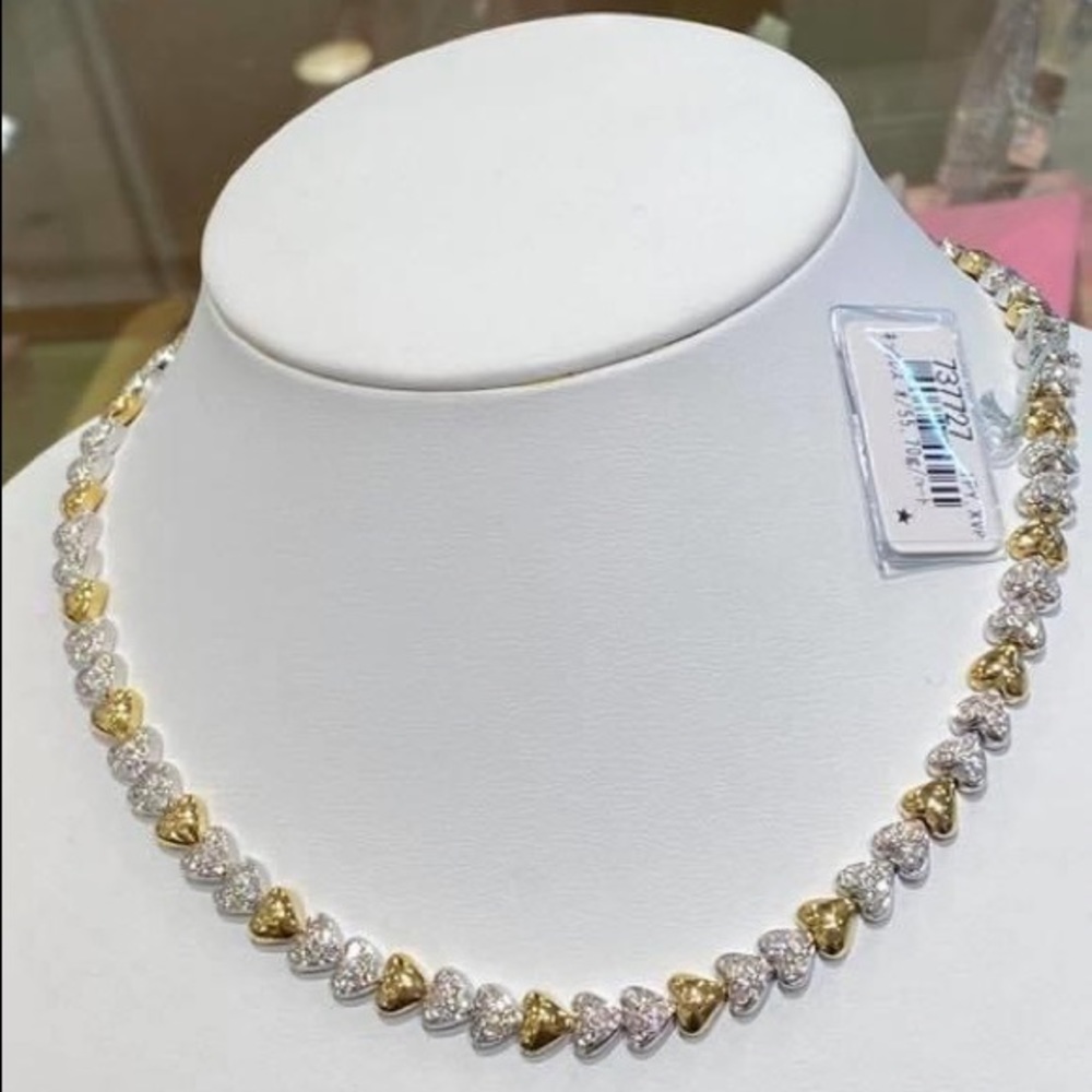 18k solid gold necklace with 3.80carat diamonds